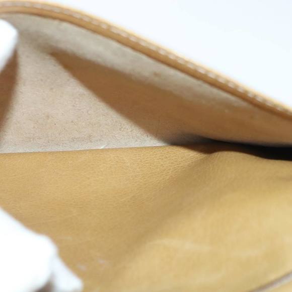 LOEWE Anagram Clutch Bag Leather Beige Brown Gold Auth 93389 - Picture 13 of 16